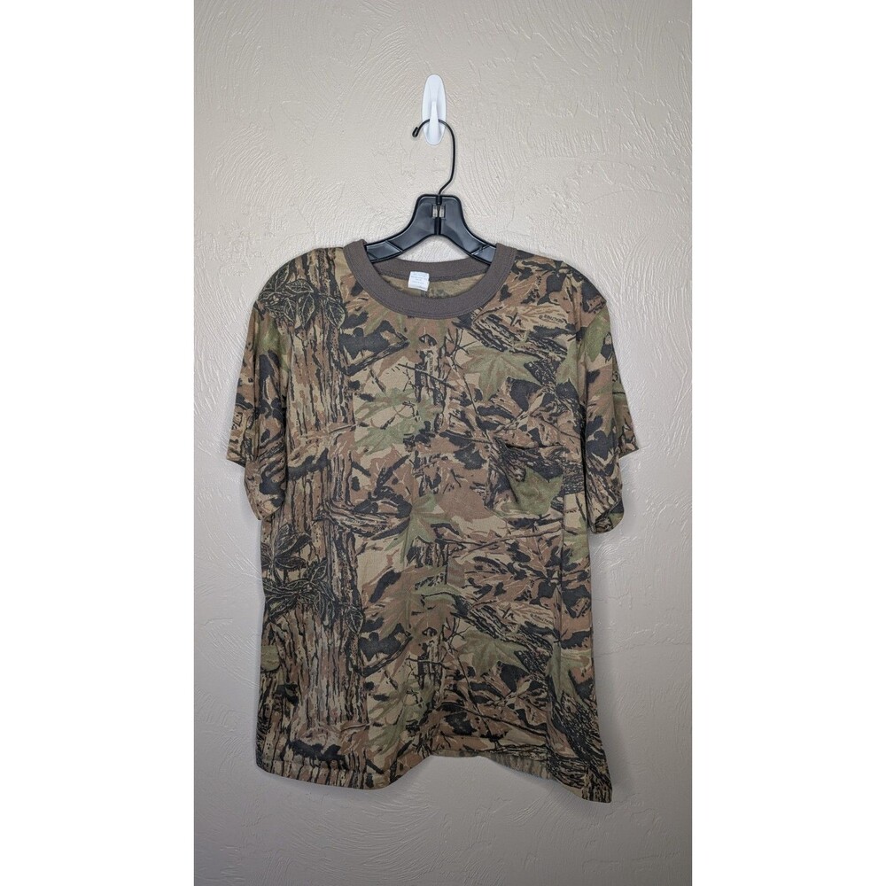 Vintage Mens XLarge Realtree Camo Hunting Crewneck Pocket T Shirt America